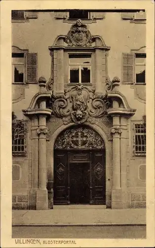 Ak Villingen im Schwarzwald, Klosterportal