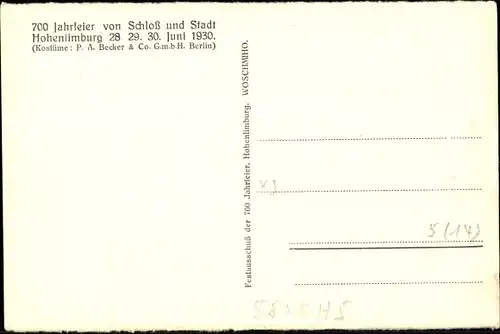 Ak Hohenlimburg Hagen in Westfalen Ruhrgebiet, Auszug der Freiwilligen, 700 Jahrfeier