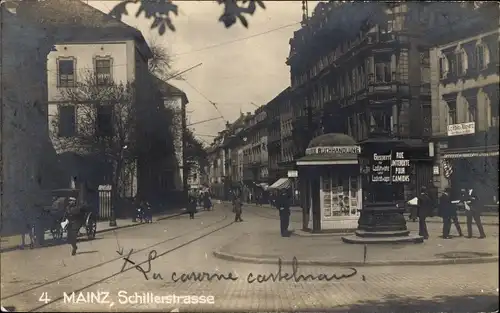 Foto Ak Mainz am Rhein, Schillerstraße, Buchhandlung