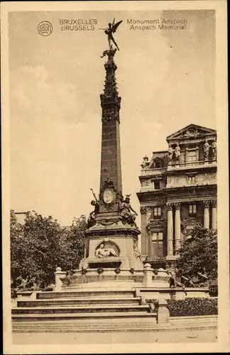 Ak Brüssel Brüssel, Anspach-Denkmal