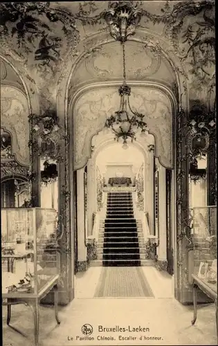 Ak Laeken Brüssel Brüssel, Chinesischer Pavillon, Haupttreppe