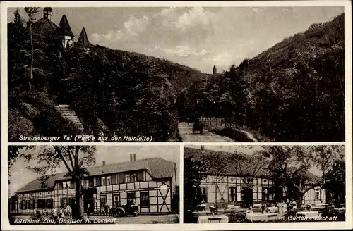 Ak Rüxleben Kleinfurra in Thüringen, Rüxleber Zoll, Gartenwirtschaft, Straussberger Tal