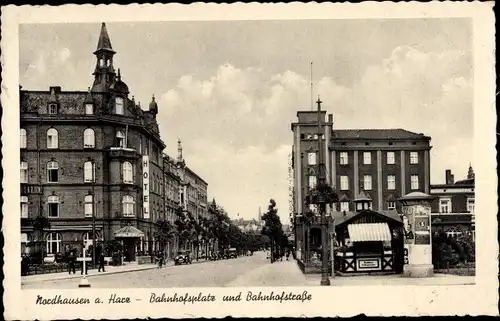 Ak Nordhausen am Harz, Bahnhofsplatz, Bahnhofstraße, Hotel