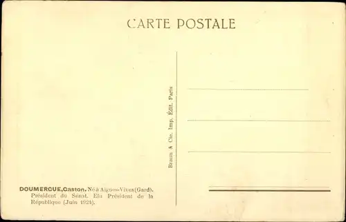 Ak Französischer Politiker Doumergue, Dritte Republik