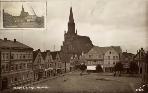 Ak Trzebiatów Treptow an der Rega Westpommern, Marktplatz