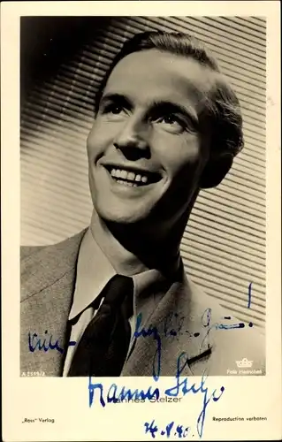 Ak Schauspieler Hannes Stelzer, Portrait, Autogramm