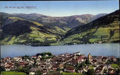 Ak Zell am See in Salzburg, Panorama mit Hundsstein