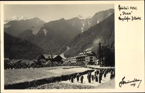 Ak Mayrhofen Zillertal Tirol, Blick auf Geißlers Hotel Elsass