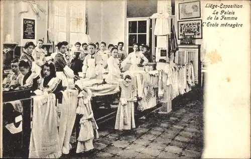 Ak Liège Lüttich Wallonien, Ausstellung 1905, Das Palais de la Femme, Haushaltsschule