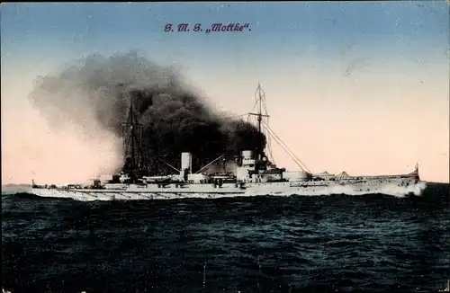 Ak Deutsches Kriegsschiff, SMS Moltke, Panzerkreuzer, Kaiserliche Marine