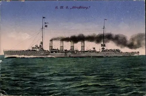 Ak Deutsches Kriegsschiff, SMS Straßburg, Kaiserliche Marine