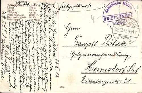 Ak Deutsches Kriegsschiff, SMS Straßburg, Kaiserliche Marine
