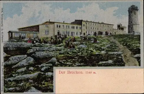 Seiden Ak Brocken Nationalpark Harz, Brockenhotel, Aussichtsturm