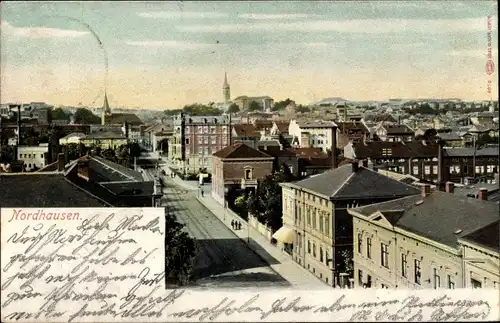 Ak Nordhausen in Thüringen, Teilansicht der Stadt, Kirchtürme