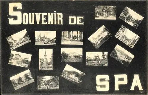 Buchstaben Ak Spa Wallonien Lüttich, Kirche, Markt, Straßenpartie