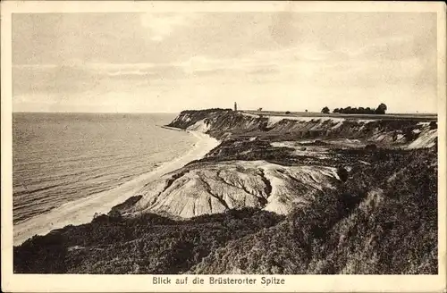 Ak Brüsterort Majak Kaliningrad Königsberg Ostpreußen, Blick auf die Brüsterorter Spitze