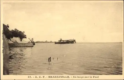 Ak Brazzaville Französisch Kongo, Offshore am Pool