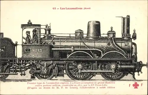 Ak Französische Eisenbahn, Lokomotive Nr. 2534