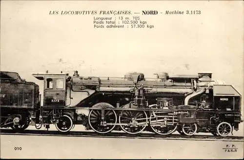Ak Französische Eisenbahn, Lokomotive Nr. 31173