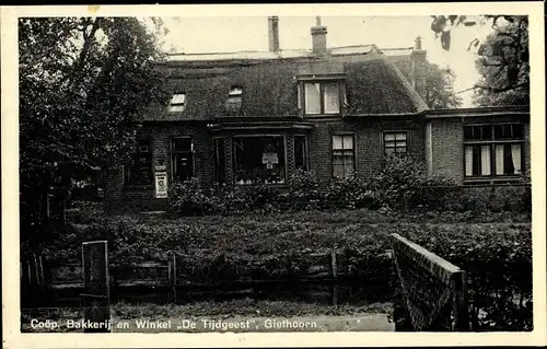 Ak Giethoorn Overijssel Niederlande, Genossenschaft. Bäckerei und Laden De Tijdgeest