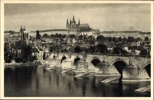 Ak Praha Prag Tschechien, Karlsbrücke