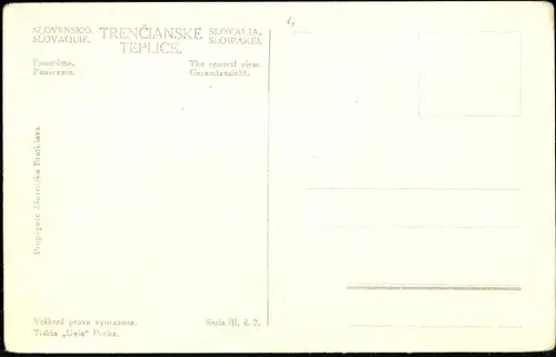 Ak Trenčianske Teplice Trencsénteplic Trentschin Teplitz Slowakei, Panorama