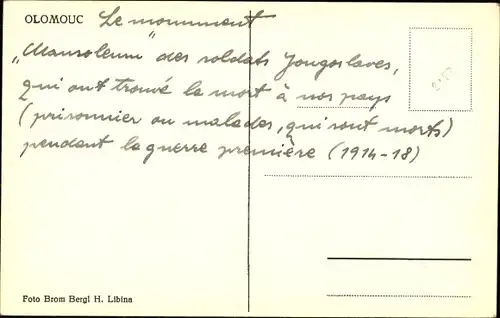 Ak Olomouc Region Olmütz, Mausoleum