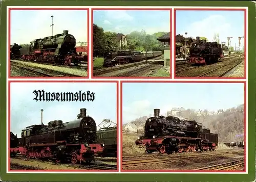 Ak Deutsche Eisenbahn, Museumloks, Dampflok 58 261, 18 201, 74 1230, 93 230, 38 205, G 12, T 12