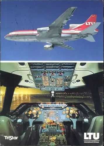 Ak Deutsches Passagierflugzeug, LTU Boeing 757-200, Triebwerk Rolls Royce, TriStar L-1011-1, Cockpit