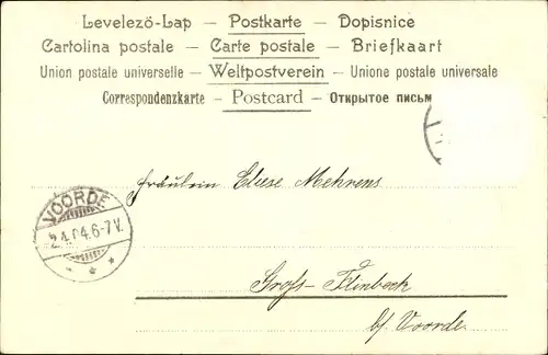 Litho Glückwunsch Ostern, Ostereier, Glücksklee, Windmühle