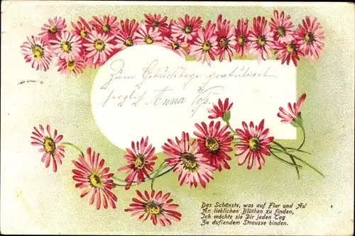 Litho Rote Blumen, Kitsch, Das Schönste, was auf Flur und Au'...