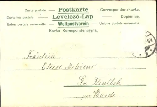 Präge Litho Glückwunsch Ostern, Osterei, Weidenkätzchen