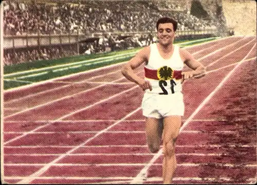 Sammelbild Heinerle, Leichtathletik, Ludwig Müller, Deutscher Meister 1958 über 5000m