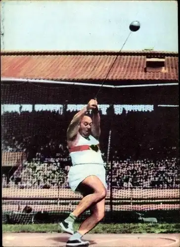 Sammelbild Heinerle, Leichtathletik, Karl Storch, Hammerwerfer, Deutscher Meister 1941 und 1955