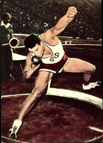 Sammelbild Heinerle, Leichtathletik, Hermann Lingnau, Deutscher Meister im Kugelstoßen