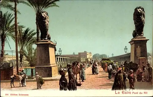 Ak Cairo Kairo Ägypten, Pont du Nil