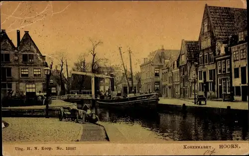 Ak Hoorn Nordholland Niederlande, Korenmarkt