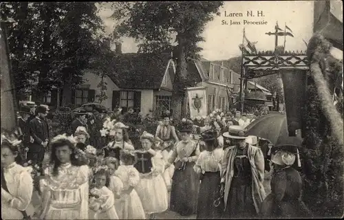 Ak Laren Nordholland Niederlande, Johannisprozession