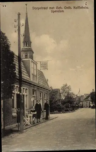 Ak Ilpendam Waterland Nordholland Niederlande, Café an der Dorfstraße