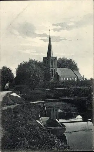 Ak Kortenhoef Nordholland, Blick zur Kirche