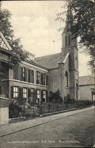 Ak Krommenie Zaanstad Nordholland Niederlande, Zuiderhoofdstraat, Kirche