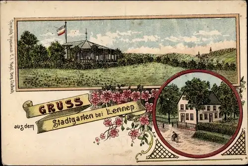 Litho Lennep Remscheid im Bergischen Land, Restaurant Stadtgarten