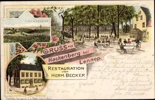 Litho Hackenberg Remscheid im Bergischen Land, Restauration von Herm. Becker