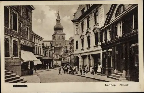 Ak Lennep Remscheid im Bergischen Land, Altmarkt, Geschäfte, Kinder