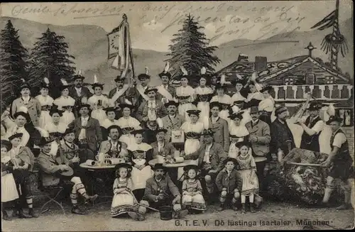 Ak München, Musiker in bayrischen Trachten, Dö Lustinga Isartaler