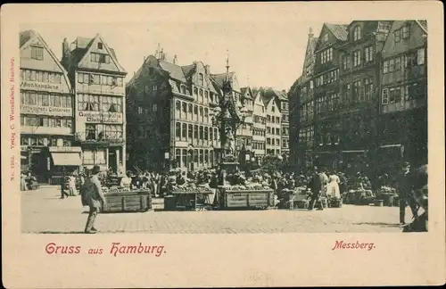 Ak Hamburg, Messberg, Platz, Häuser