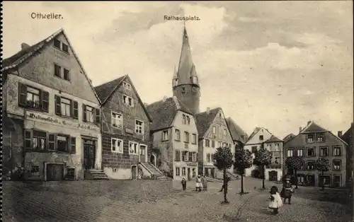 Ak Ottweiler im Saarland, Rathausplatz