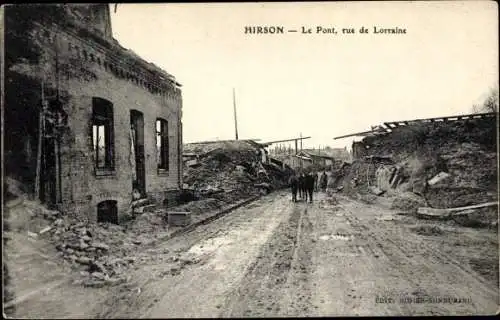 Ak Hirson Aisne, Le Pont, rue de Lorraine