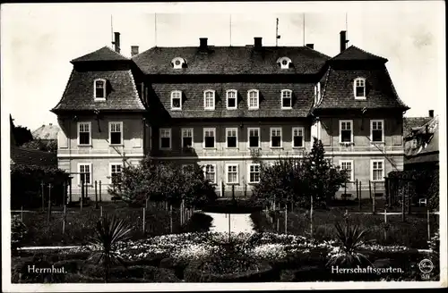 Ak Herrnhut in Sachsen, Herrschaftsgarten