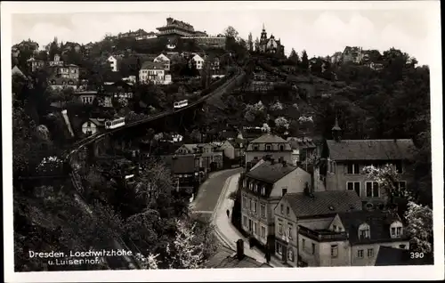 Ak Dresden Loschwitz, Loschwitzhöhe, Luisenhof, Standseilbahn